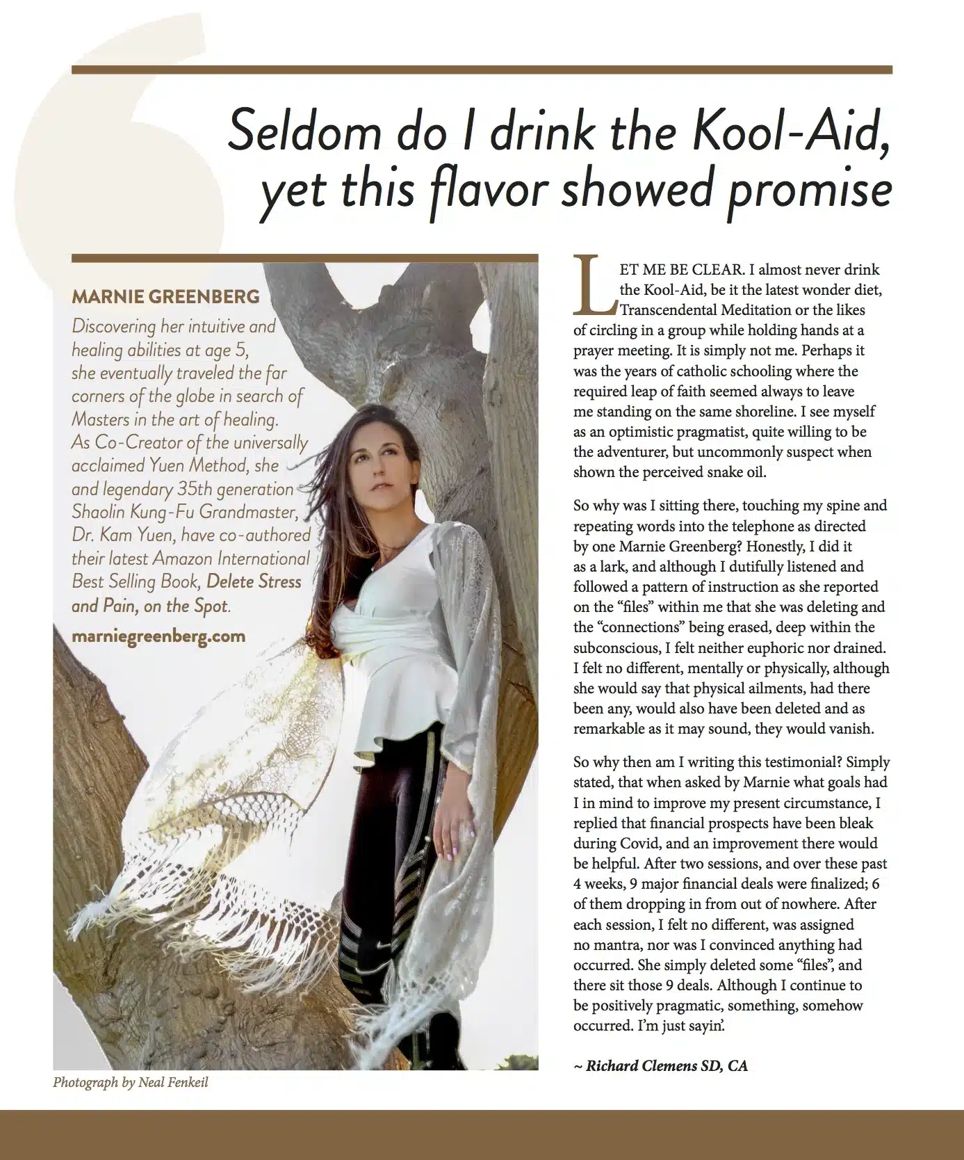Marnie Greenberg article by Richard Clemmons in Discover magazine